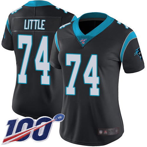 Carolina Panthers Limited Black Women Greg Little Home Jersey NFL Football #74 100th Season Vapor Untouchable